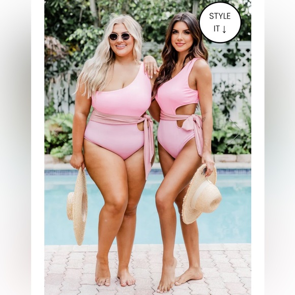 🎉 HP 🎉 SOAKING UP THE SUN PINK ONE PIECE SWIMSUIT - Picture 5 of 10